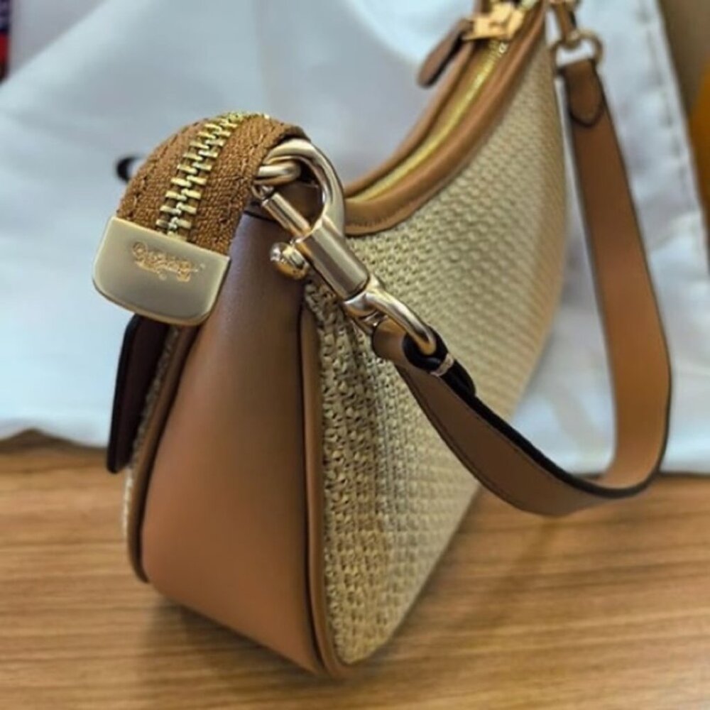 Coach Teri Straw Shoulder Bag Convertible - Picture 4 of 7
